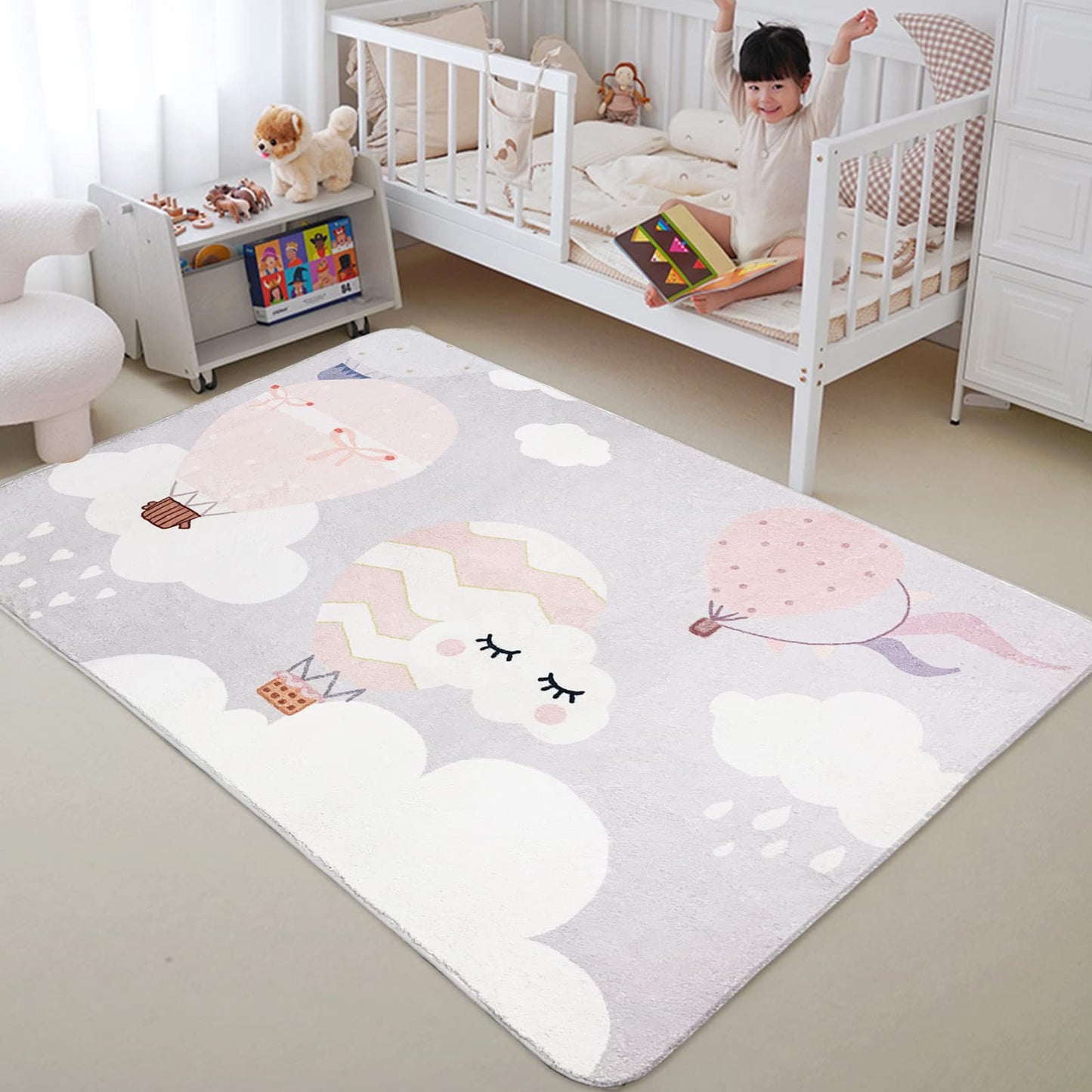 ABREEZE Kids Rug Play Mat Ultra Soft Rugs for Bedroom, 3.3'x5' Non Slip Cartoon Children Nursery Rug Area Rug Kids Carpet for Bedroom Decor Playroom Living Room