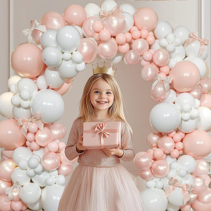Black And White Balloon Arch Kit, Double Stuffed White And Black Balloons Garland Pearl White Sand Black Latex Balloons Different Size for Wedding Coquette Birthday Party Decorations
