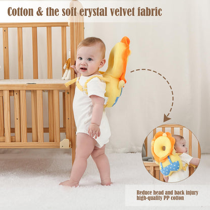 Baby Head Protector Backpack -Soft & Lightweight Pads - Prevents Bebes Backward Fall Astronauts Plush Stuffed