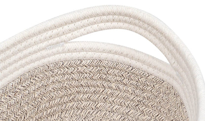 CubesLand Off White Small Storage Baskets for Shelves, Closet Organization Storage Bins Empty Gift Basket Baby Nursery Woven Baskets for Organizing, Rectangular Clothes Closet Shelves Baskets 3 Packs