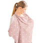 Konssy Muslin Nursing Cover for Baby Breastfeeding, Breathable 100% Cotton Breastfeeding Cover with Rigid Hoop for Mother Nursing Apron, Multi-use Carseat Canopy (Summer Wheat)