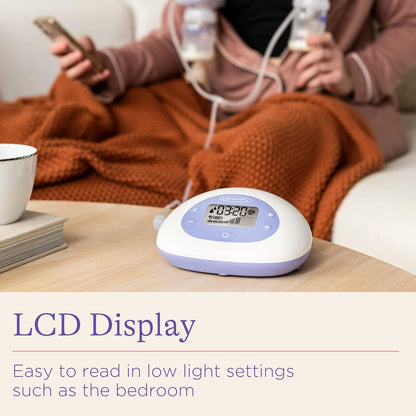 Lansinoh Signature Pro Double Electric Breast Pump, Portable Breast Pump, 3 Power Options, LCD Display, Includes Breast Pump Bag, 25mm Breast Pump Flanges and 2 Lansinoh Baby Bottles (pack of 1)