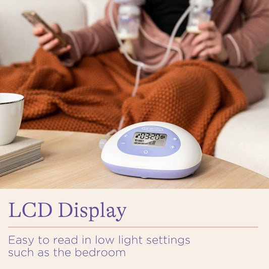 Lansinoh Signature Pro Double Electric Breast Pump, Portable Breast Pump, 3 Power Options, LCD Display, Includes Breast Pump Bag, 25mm Breast Pump Flanges and 2 Lansinoh Baby Bottles (pack of 1)