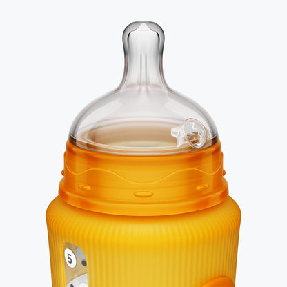 Smilo Baby Bottle Set with Stage 0 Slow Flow Anti Colic Nipple, 10 Oz / 300 ml Capacity, 3X Pack of Anti Colic Baby Bottles 0-3 Months - Aqua Blue