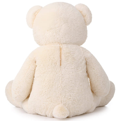MorisMos Smile Giant Teddy Bear, 51inch Large Stuffed Bears with Big Footprints, Big Stuffed Animals Cuddly Plush Gifts for Girlfriends, Boyfriend, Dark Brown