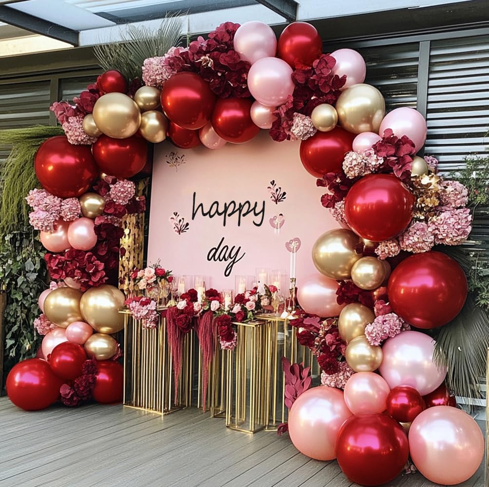 Dusty Pink Rose Balloon Garland Double Stuffed Mauve Light Pink Latex Blush Nude Beige Champagne Gold Balloon Arch Kit for Boho Birthday Baby Bridal Shower Neutral Wedding Party Decor