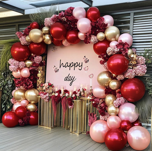 Dusty Pink Rose Balloon Garland Double Stuffed Mauve Light Pink Latex Blush Nude Beige Champagne Gold Balloon Arch Kit for Boho Birthday Baby Bridal Shower Neutral Wedding Party Decor