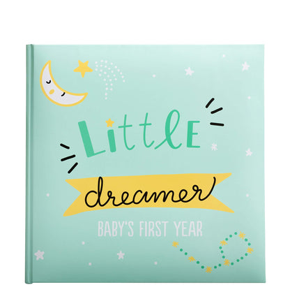 Kate & Milo Baby’s First Year Baby Memory Journal, Gender-Neutral Keepsake, Baby Milestone Memory Book and Photo Album, Perfect for Baby Showers, For New and Expecting Parents, Sky and Elephant