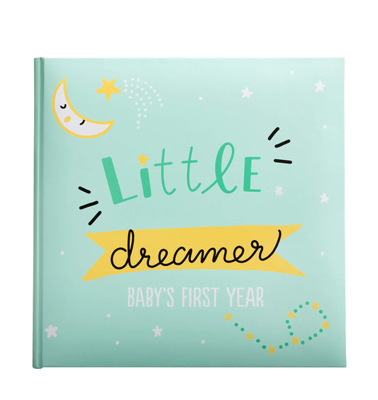 Kate & Milo Baby’s First Year Baby Memory Journal, Gender-Neutral Keepsake, Baby Milestone Memory Book and Photo Album, Perfect for Baby Showers, For New and Expecting Parents, Sky and Elephant