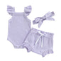 Murnouche Newborn Baby Girl Summer Clothes Sleeveless Floral Top Ribbed Shorts Boho Outfit Set