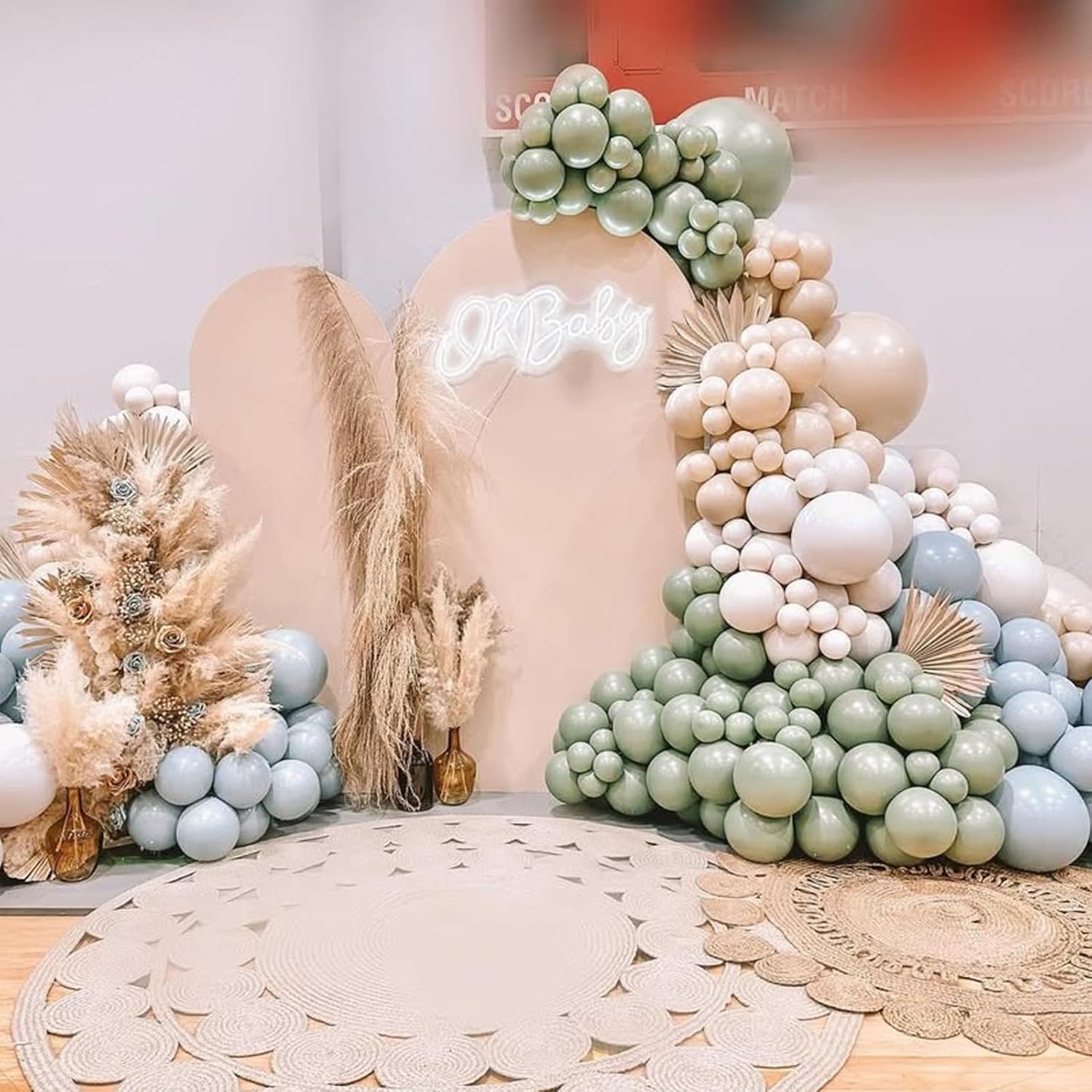 White Sand Gold Balloons Set, 12 Inch Double Stuffed Blush Beige Boho Party Balloons with Metallic Chrome Gold Neutral Cream Nude Latex Balloon for Birthday Baby Bridal Shower Wedding Party Decoration