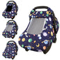 Pea Pod Car Seat Cover Baby, Infant Car Seat Canopy Covers for Newborn with 2 Layers Windows of Breathable Mesh Fabric, Lightweight Polyester/Soft Minky Dot Backing (Floral & Rainbow)
