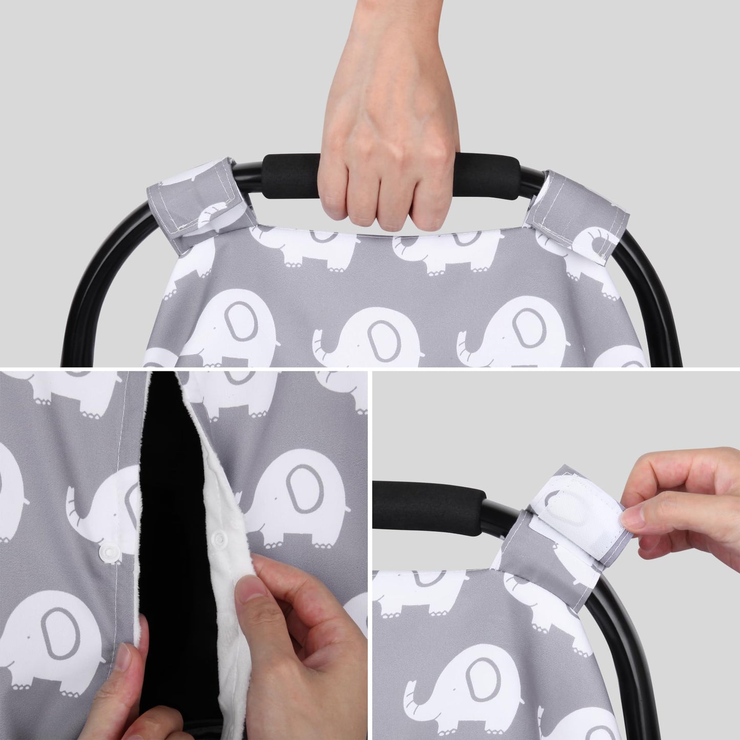 Rquite Car Seat Cover Baby, Carseat Covers Baby Boy, Minky Infant Car Seat Cover Winter, Peekaboo Opening Car Seat Canopy, Multi-use Baby Carrier, Stroller, Nursing Cover, Minky Blanket, Dinosaur