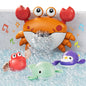 TUMAMA Baby Bath Toy,Bath Bubble Maker Machine with Music,3 Wind-Up Bathtub Toys,Crab Shower Water Toy for Toddlers Kids Boys Grils,4 Pieces
