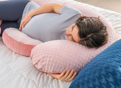 QUEEN ROSE Cooling Pregnancy Pillows,E Shaped Full Body Pillow for Sleeping, with Pregnancy Wedge Pillow for Belly Support, 60 Inch Maternity Pillow for Side Sleeper, Cooling Rayon Cover, Purple