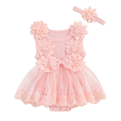 MERSARIPHY Newborn Baby Girl Boho Outfits Infant Lace Tulle Ruffle Bubble Romper Dress Jumpsuit Bodysuit Photoshoot Clothes