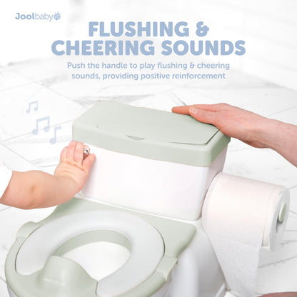 Real Feel 2-in-1 Potty with Wipes Storage, Flushing Sounds & Disposable Liners - Realistic Toilet - Easy to Clean & Assemble - Jool Baby (Pink)