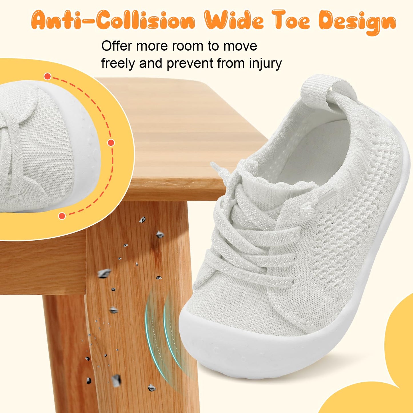 JIASUQI Baby Shoes for Toddler Boys Girls Sneakers Slip on Walking Shoes for Babies