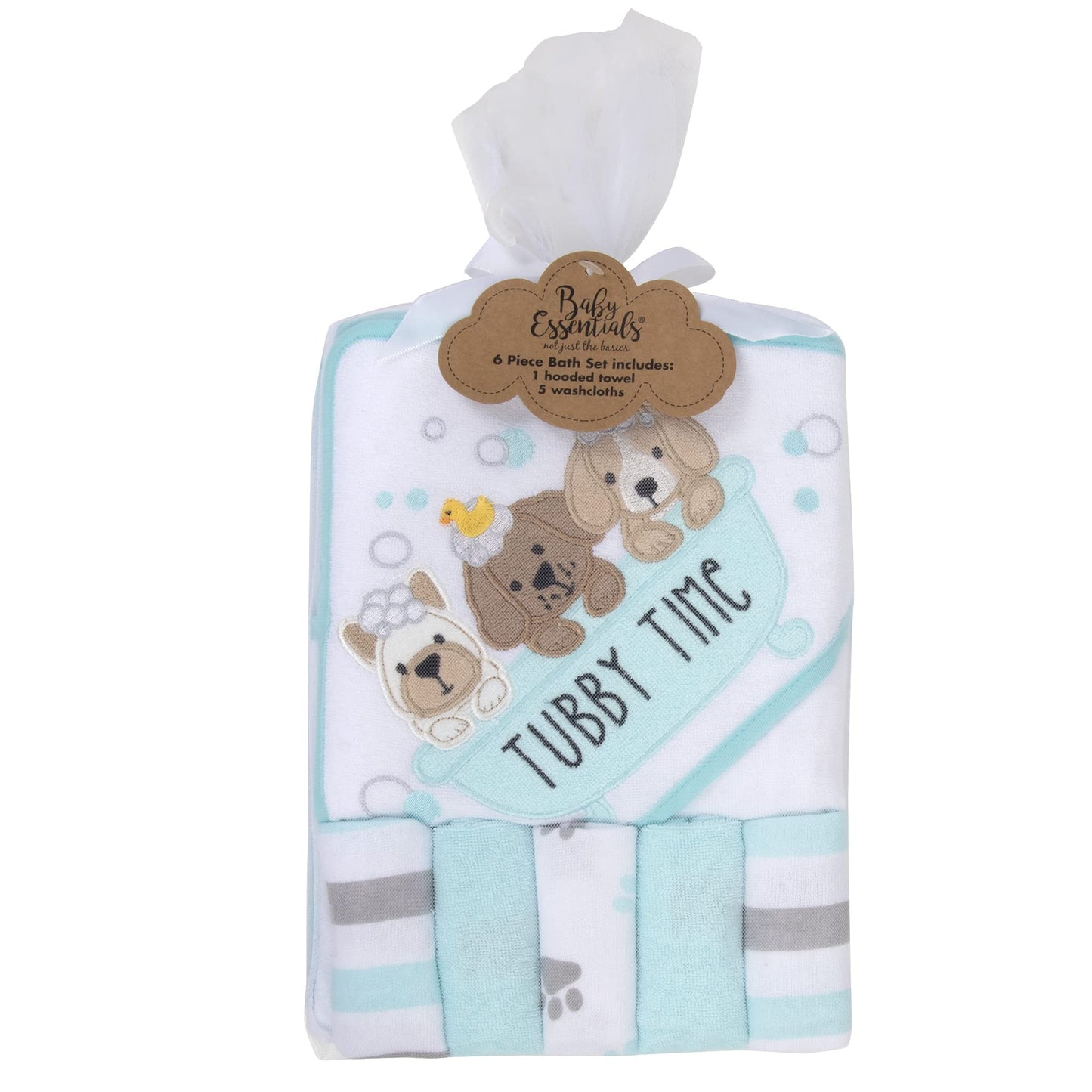 Baby Hooded Towel and Washcloth Set for Infants, Boys and Girls 6-12 Months (Mommy's Mermaid)