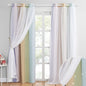 NICETOWN Nursery Curtains for Kids, Farmhouse Blackout Curtain Panels for Bedroom, Double Layer Star Hollow-Out Grommet Aesthetic Living Room Toddler Window Curtains, 2 Pcs, W52 x L84, Biscotti Beige