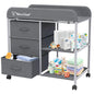 G TALECO GEAR Baby Changing Table, Portable Changing Table, Diaper Changing Station with Waterproof Pad, Changing Table Dresser with 3 Storage Baskets, Mobile Nursery Organizer for Newborn Essentials
