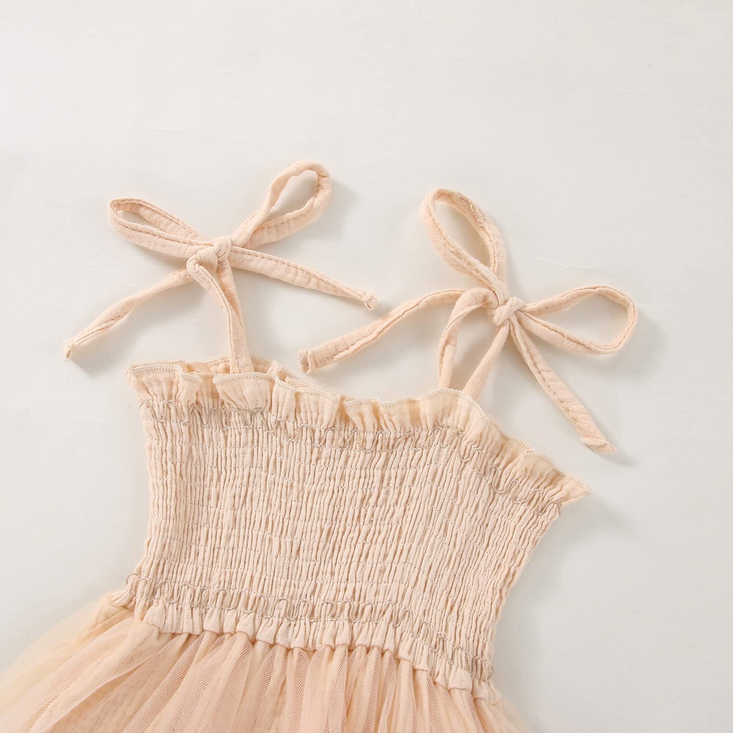MERSARIPHY Newborn Baby Girl Summer Outfit Sleeveless Ruffle Smocked Halter Tulle Romper Dress One-piece Jumpsuit Clothes