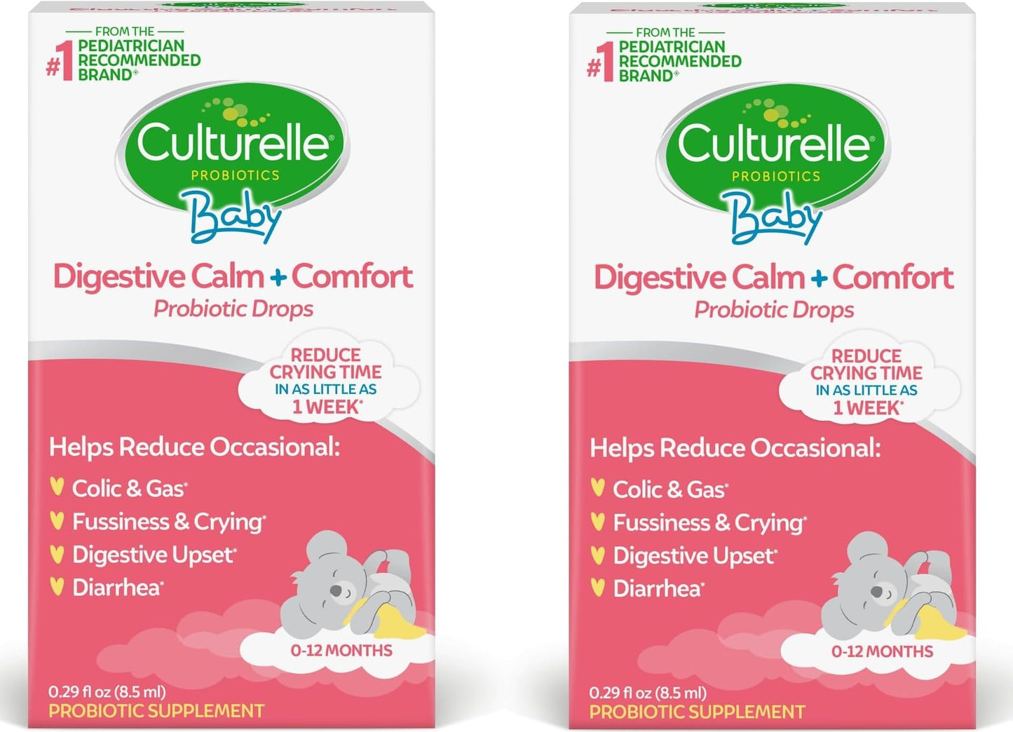 Culturelle Baby Digestive Calm & Comfort Probiotic (Age 0-12 Mos) 8.5Ml, Helps Periodic Colic, Gas, Fussiness, Crying & Digestive Upset In Infants & Newborns, Vegan Non-Gmo Gluten-Free, 1 Mos. Supply