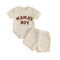 MERSARIPHY Newborn Baby Boy Summer Clothes Mama's Boy Little Dude Short Sleeve Romper Shorts Set Infant Waffle Knit Outfit