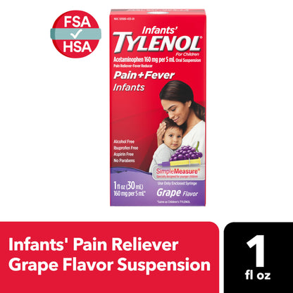 Infants' TYLENOL Oral Suspension, Grape, 2 Fl. Oz