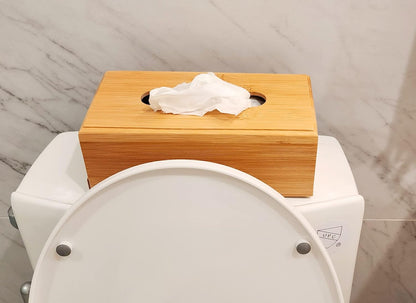 Baby Wipes & Tissue Wooden Dispenser Holder Box | Decorative Container, Reusable in Bathroom Farmhouse Bamboo. Décor Tissue Box Holder | Refillable Baby Wipes Dispenser