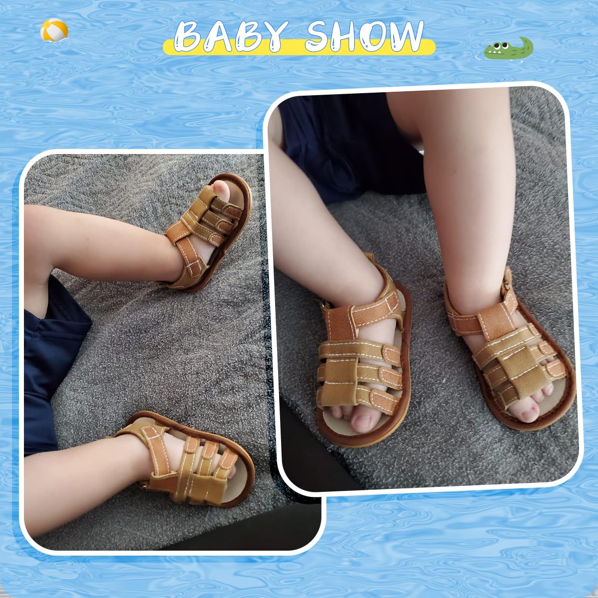 Miamooi Infant Baby Boys Girls Summer Beach Sandals Non Slip Soft Rubber Sole Toddler Outdoor Closed-Toe First Walker Shoes