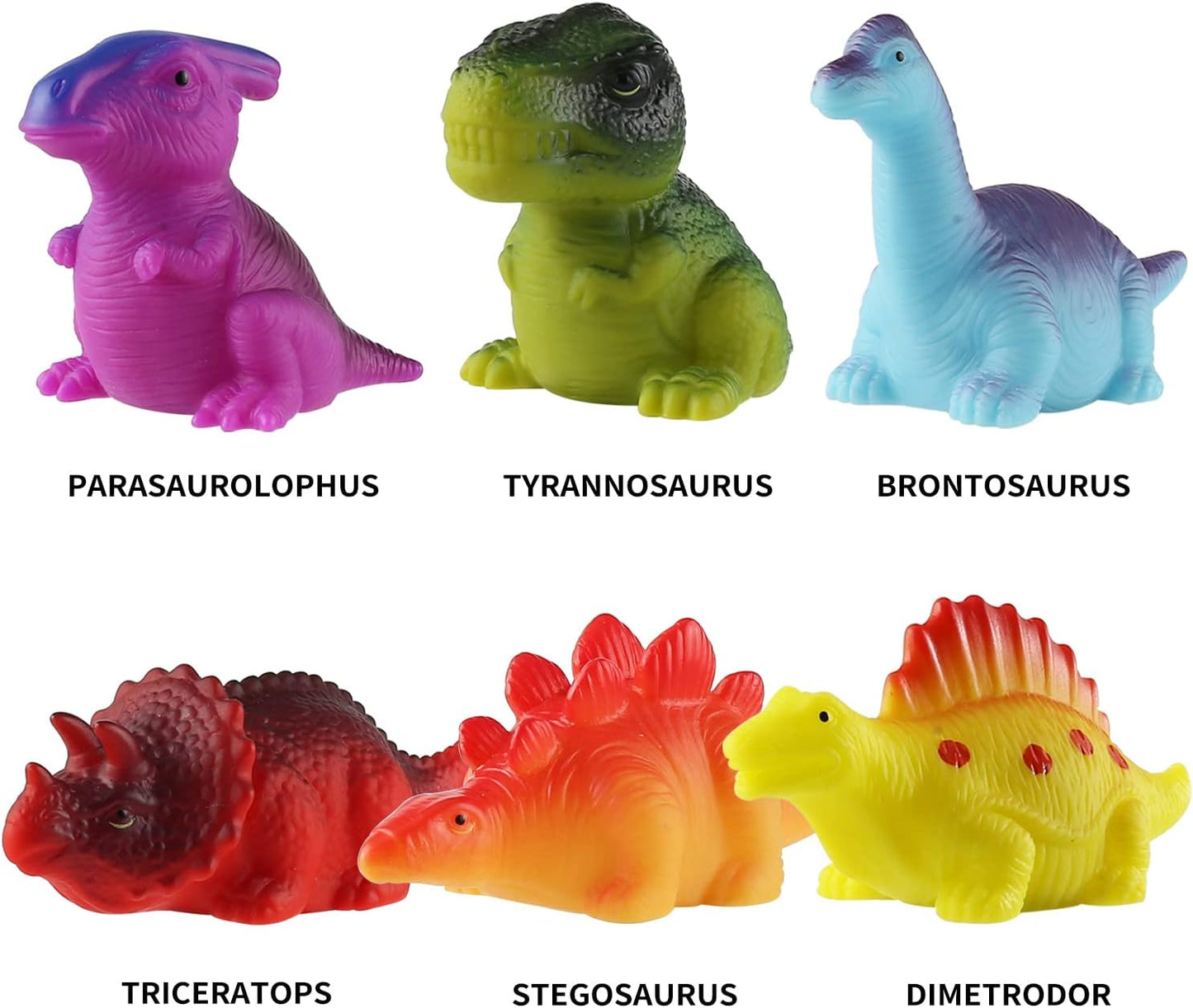 6 Packs Light-Up Floating Dinosaur Bath Toys Set, for Baby Toddler Nephew in Birthday Christmas Easter , Great Water Bathtub Shower Pool Bath Toy for Children Preschool