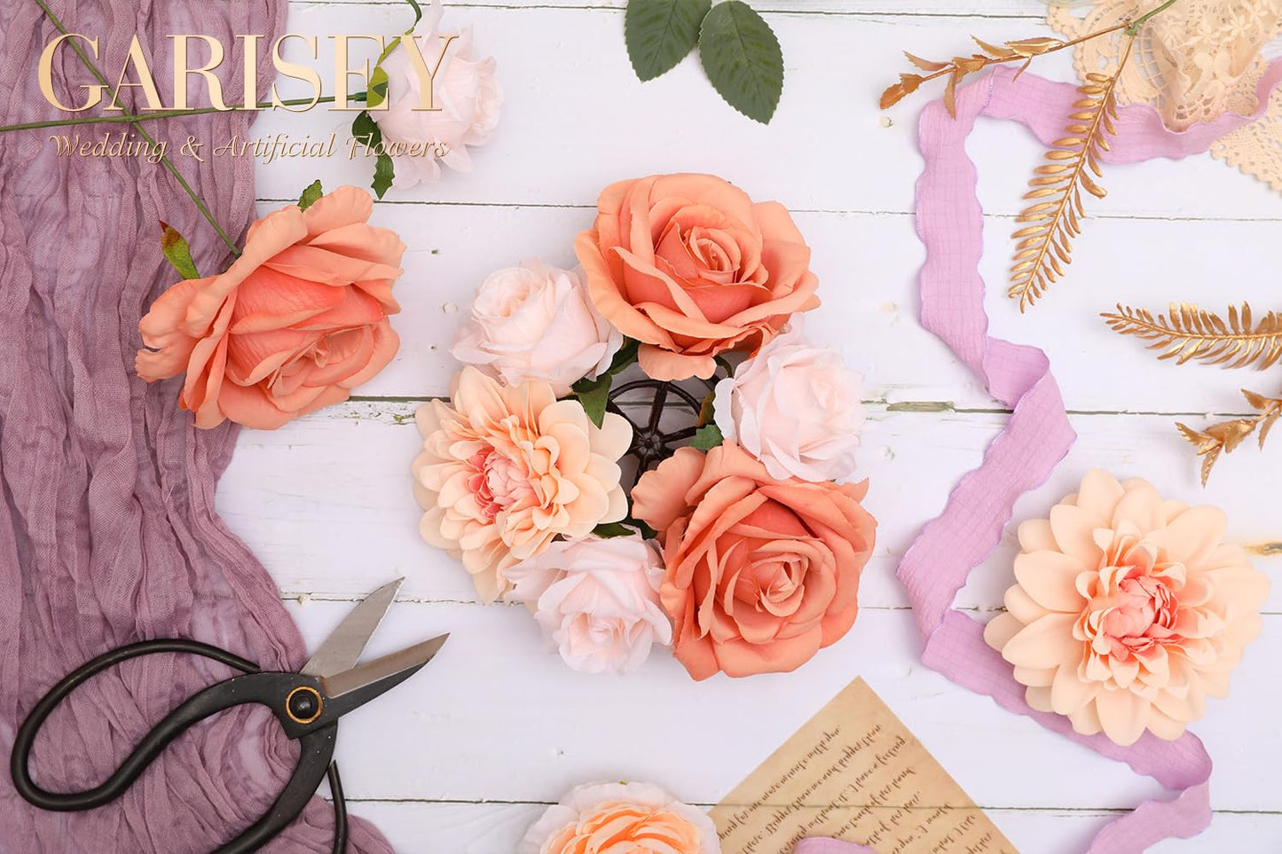 Artificial Flowers Combo for DIY Wedding Bouquets Combo Centerpieces Arrangements Party Bridal Baby Shower Home Decorations-Blush Pink