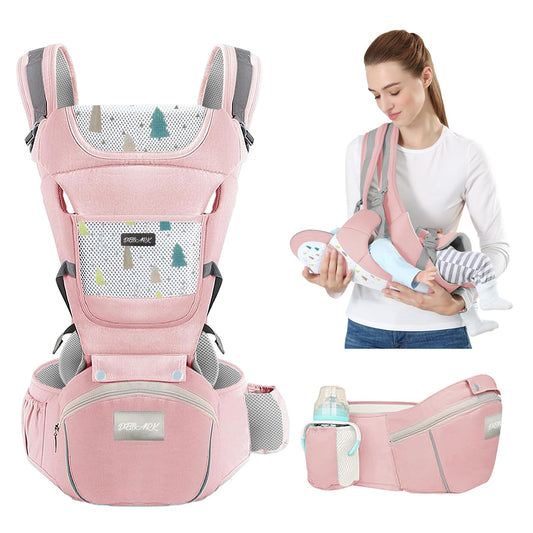 Baby Carrier Newborn to Toddler - Debark Baby Carrier with Hip Seat, 6-in-1 Adjustable Detachable Ergonomic Infant Carrier for Babies from 0-36 Months, Ideal for Baby Travel Essentials (Grey)