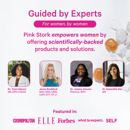 Pink Stork Organic Peppermint Sweets for Morning Sickness and Motion Sickness Support, Added Vitamin B6, 1st Trimester Pregnancy Must Haves - 30 Wrapped Peppermint Candies