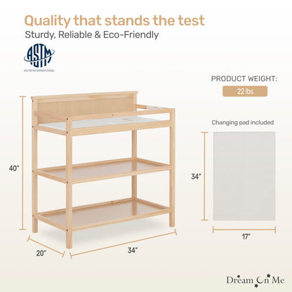 Dream On Me Jax Universal Changing Table, Blush Pink , 34x20x40 Inch (Pack of 1)