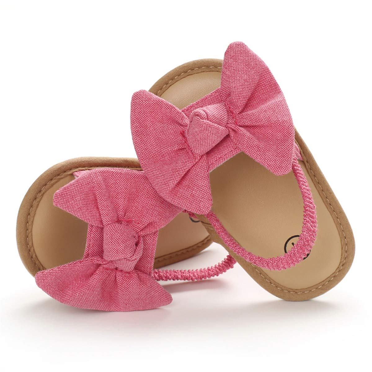 COSANKIM Infant Baby Girls Summer Sandals with Flower Soft Sole Newborn Toddler First Walker Crib Dress Shoes