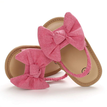 COSANKIM Infant Baby Girls Summer Sandals with Flower Soft Sole Newborn Toddler First Walker Crib Dress Shoes