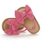 COSANKIM Infant Baby Girls Summer Sandals with Flower Soft Sole Newborn Toddler First Walker Crib Dress Shoes