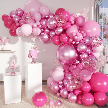 Boho Balloon Garland Arch Kit, 156Pcs Dusty Pink Pastel Brown Metallic Champagne Gold White Balloons for Wedding Baby Bridal Shower Engagement Anniversary Birthday Decorations