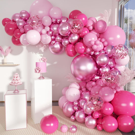 Boho Balloon Garland Arch Kit, 156Pcs Dusty Pink Pastel Brown Metallic Champagne Gold White Balloons for Wedding Baby Bridal Shower Engagement Anniversary Birthday Decorations