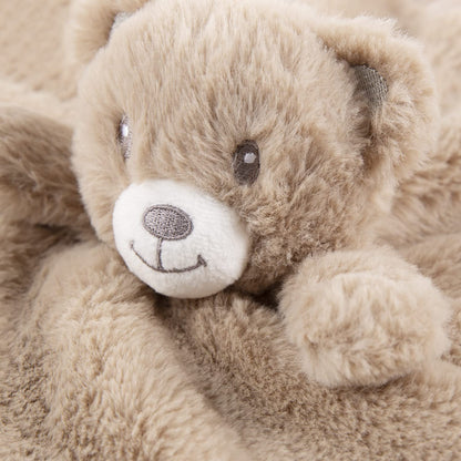 Bear Security Blanket Soft Baby Lovey Fluffy Blanket Unisex Lovie Snuggle Toy Baby Bear Stuffed Gift for Newborn, Boys and Girls, 13.5 Inch