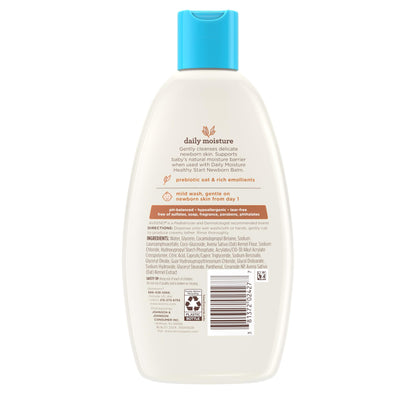 Bundle of Aveeno Baby Healthy Start Newborn Wash, Hypoallergenic Baby Body Wash with Prebiotic Oat, Fragrance-Free, 8 fl. oz + Newborn Balm, Baby Skin Balm with Prebiotic Oat , Fragrance-Free, 5 oz