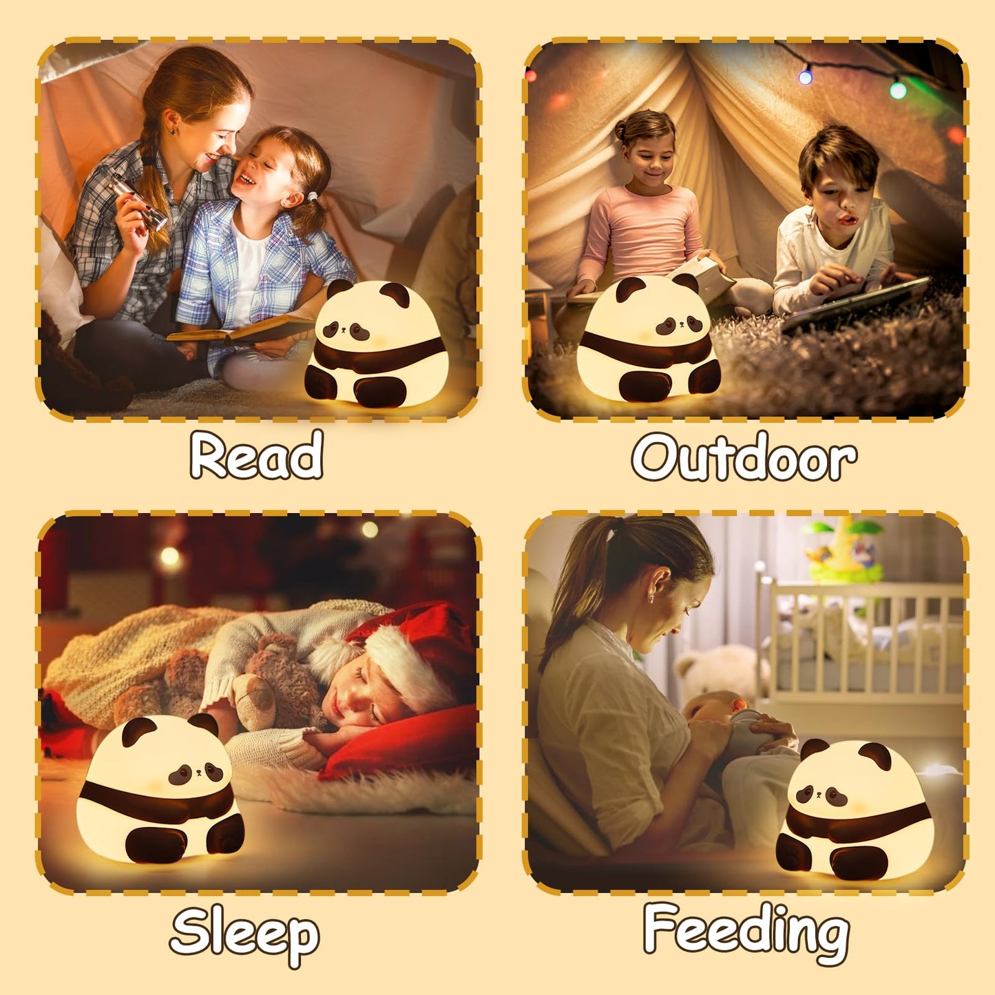 Night Light,LED Silicone Material, 3 Levels of Warm Light, Cute Animal Night Lamp for Kid's Room Decor and Breastfeeding Nursery, Squishy Novelty Bedside Lamp for Boys Girls Baby Children