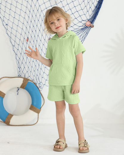Toddler Baby Boy Clothes Summer Outfits Short Sleeve Hooded T Shirt Tops Casual Shorts Set 2Pcs Little Boy Clothes