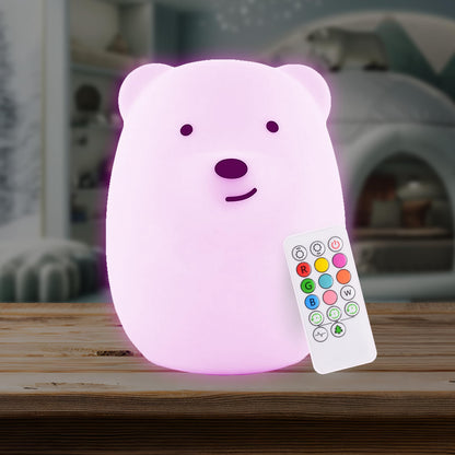 Lumipets Remote Control Silicone Night Light for Kids - Pig Design with 9 Soft Colors & Sleep Timer - Rechargeable, Battery-Operated Lamp for Bedroom | Baby Nursery, Toddler, Girls, Boys