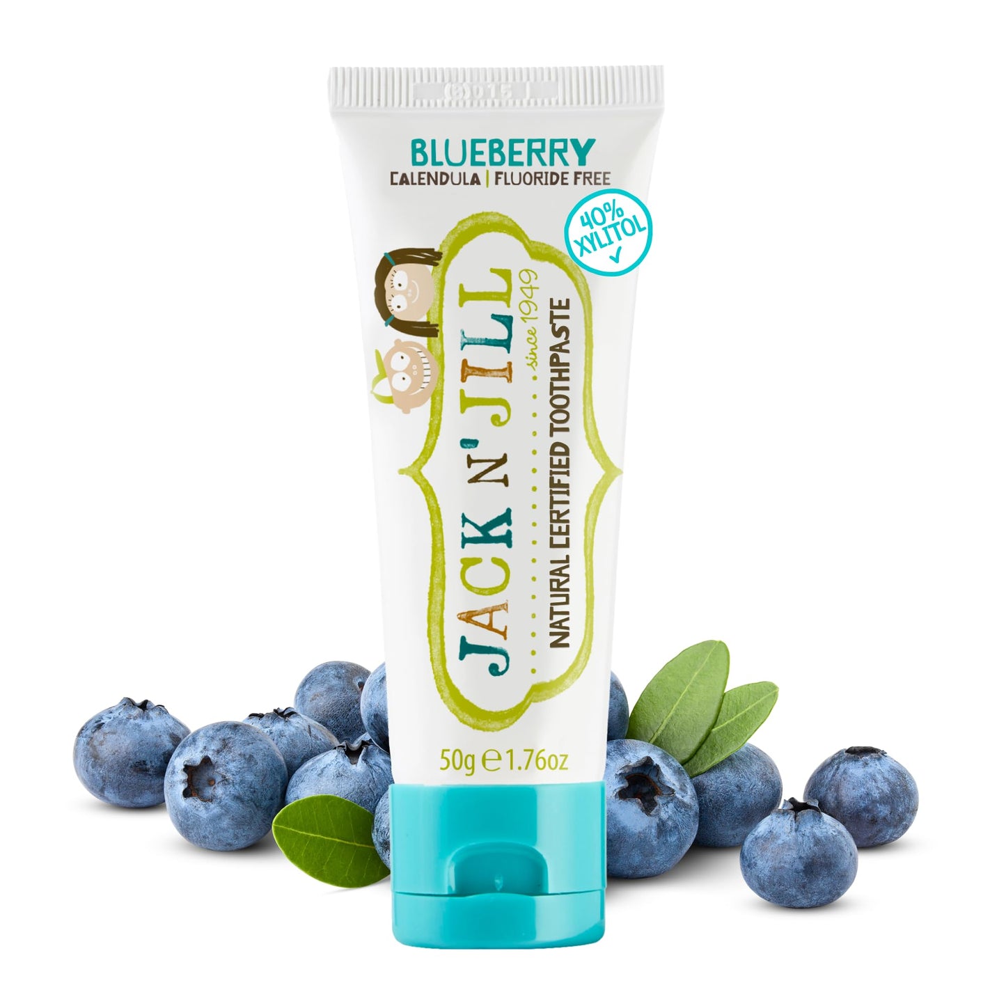 Jack N' Jill Natural Toothpaste for Baby and Infants - Fluoride Free Training Toothpaste, 40% Xylitol, BPA Free - Strawberry, 1.76 oz (Pack of 1)
