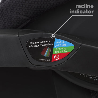 Evenflo LiteMax 35 Infant Car Seat (River Stone), Lightweight, Extended Use, Belt Lock-Off, Ergonomic Handle