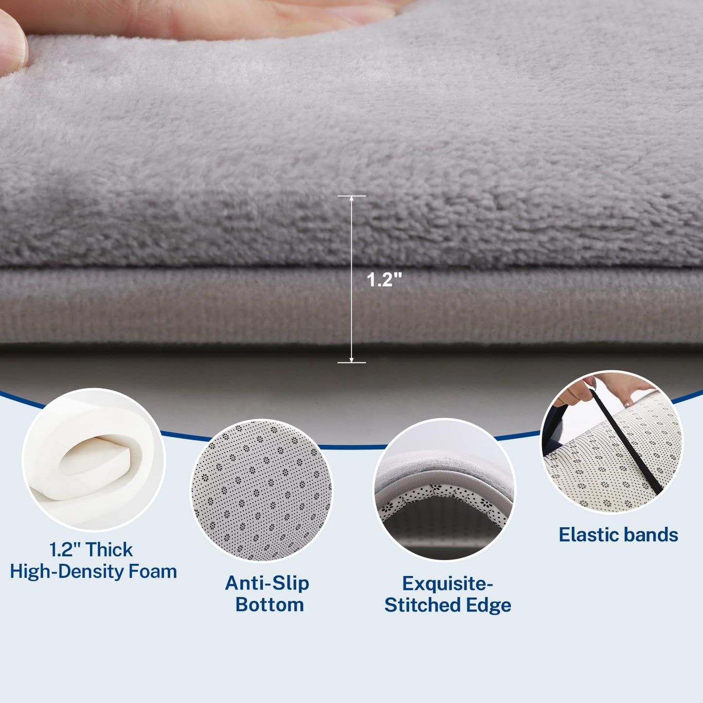 Thick Baby Play Mat for Floor,50 x 50 Playpen Mat,Tummy Time Foam Mat,Ultra Soft Support & Plush Feel,Easy Care with Non-Slip Cushioned for Infant,Kids and Toddler Crawling,Beige