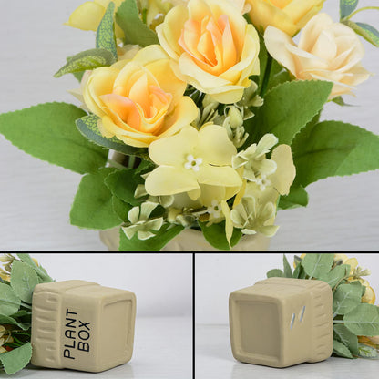 XONOR Artificial Flower Plants – Mini Fake Hydrangea Flowers in Pot for Home Decor Party Wedding Office Patio Table Desk Decoration, Set of 4, 3.3''(D) x 5.5''(H)